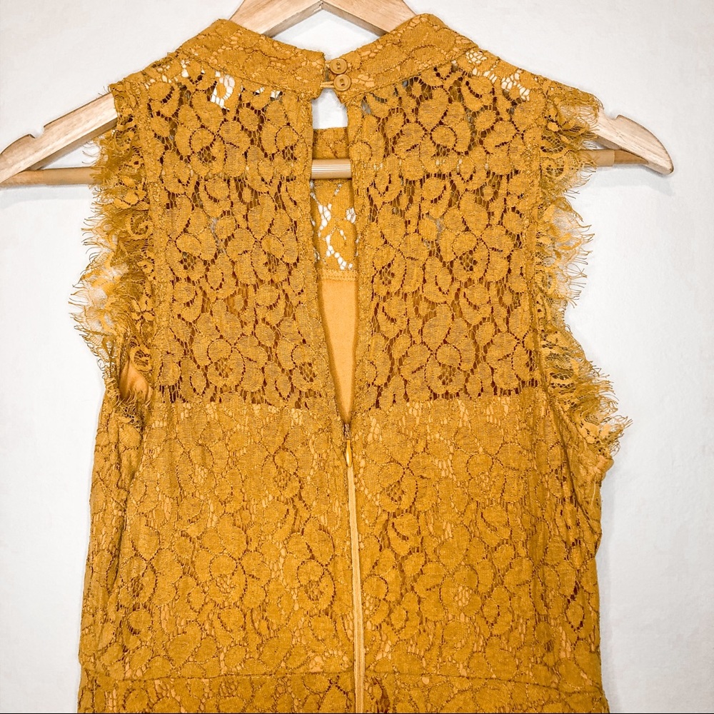 Francesca’s Lace Sleeveless Mock Neck Dress - Picture 9 of 12